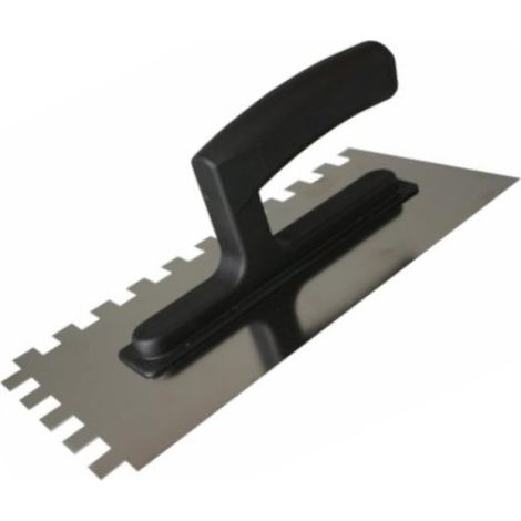 Llana de acero inoxidable Stalco 280x130 dentada 8/8 (1/2)