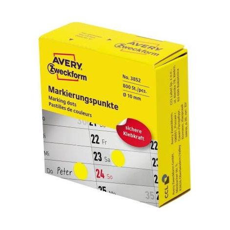 Avery Zweckform Markierungspunkt 3852 10mm gelb 800 St./Pack. (1/4)
