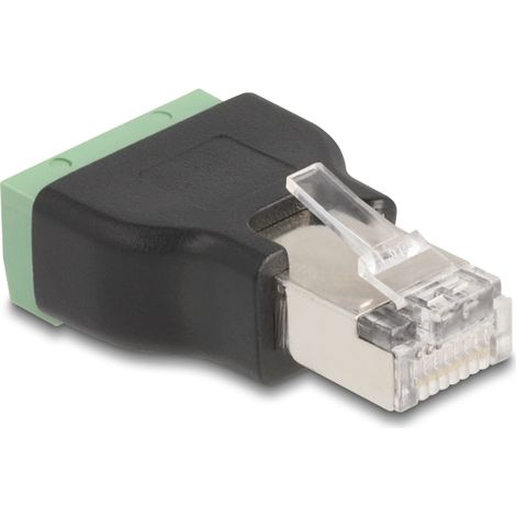 Delock Adaptador de RJ45 macho a bloque de terminales de 4 pines