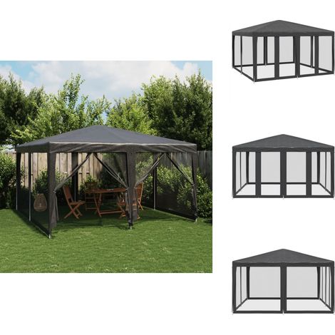 Tente de fête avec 8 parois latérales en maille anthracite 4x4m - Tente De Fête - Tentes De Fête - Tente - Tente De Gazebo (1/5)