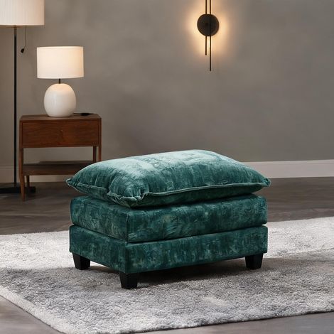 Pouf modulable en chenille vert sapin 90 x 56 x 46 cm (1/5)