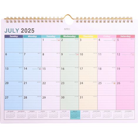 1 Calendrier mural 2025, blocs quotidiens larges, papier épais, reliure double fil, crochet suspension, bureau maison(Troisième trimestre : septembre) (1/5)