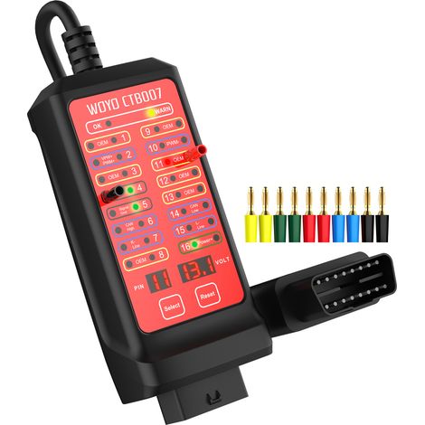 WOYO – Tragbarer 12V 24A-Kabeltester, 16-polige Anschlussdose, Busstromkreisprüfung, Fahrzeugdiagnose, On-Board-Diagnose (1/5)
