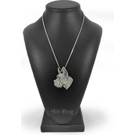 Grande Alano I - collana con ciondolo a forma di cane su catena d'argento, gioiello unico di Art-Dog (1/5)
