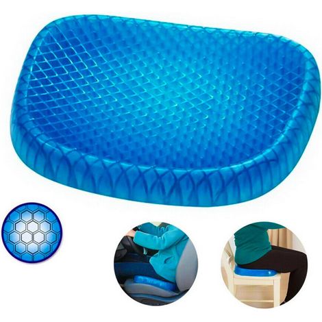 Trade Shop - Cojín Del Asiento De Gel Nido De Abeja Confort Apoyo Asiento Correcto Flex Oficinas -
