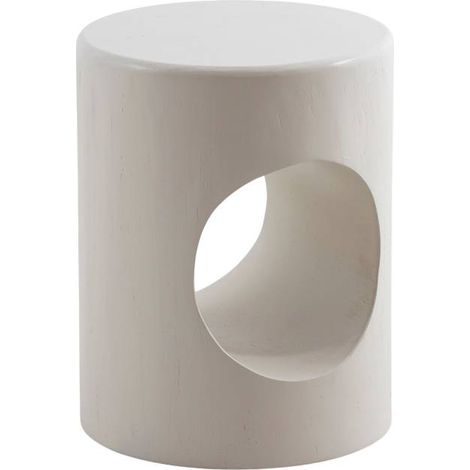 Bout de canapé en bois blanc peint Amelie (1/5)