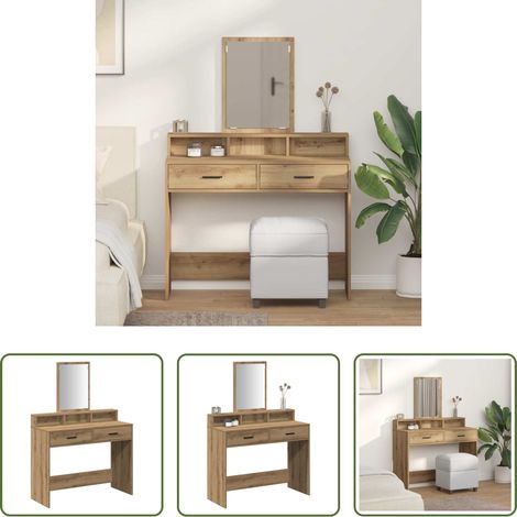 Holzwerkstoff - Schminktisch Artisan-Eiche 100 x 41 x 140 cm Holzwerkstoff (1/5)