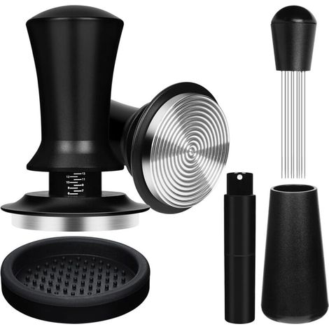 51-mm-Espresso-Tamper-Set mit kalibrierter 13,6-kg-Feder, Espresso-Zubehörset mit Kaffeetamper, Kaffeemischer, Tampermatte und Sprühflasche. (1/5)