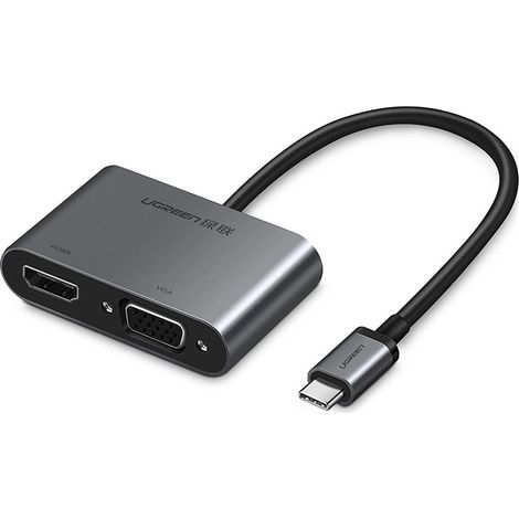 Ugreen USB-C till HDMI / VGA / USB-A 3.0 / USB-C PD-adapter - Grå
