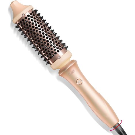 Brosse Thermique pour Brushing de 38mm 43mm, One-Step Céramique Peigne à Friser Chauffante, 3 Températures, Brosse Bouclante Electrique Pour le Lissage et le Volume, Rose (1/5)