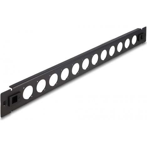 Delock Panel de ConexiÃ³n Tipo-D de 19, 12 puertos, sin herramientas, negro