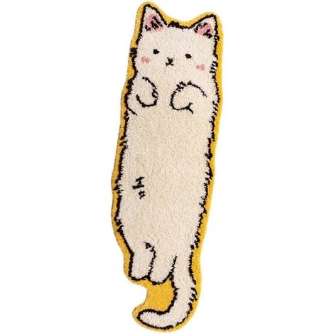 Katzenteppich, waschbare, rutschfeste Fußmatte, Wohnzimmerteppich mit Tiermotiven, Überwurf für Studentenwohnheim, Eingangsbereich, Kinderzimmer, Esszimmer-40x120cm Beige (1/5)