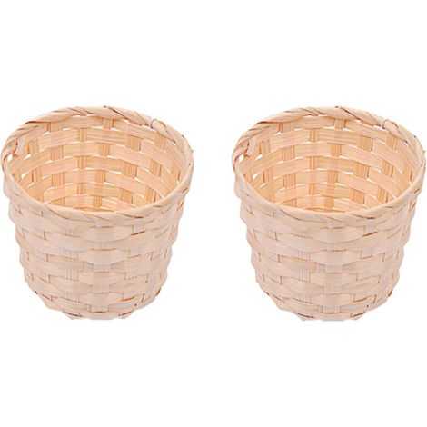 2 Pièces Panier De Finition Panier De Rangement Tissé à La Main Panier De Rangement Pour Articles Divers De Bureau Panier Tressé Pour Le Stockage Paniers Pour Décor Bambou Beige (1/5)