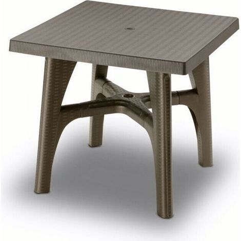 Mesa trenzada de bronce 80x80xh73 cm