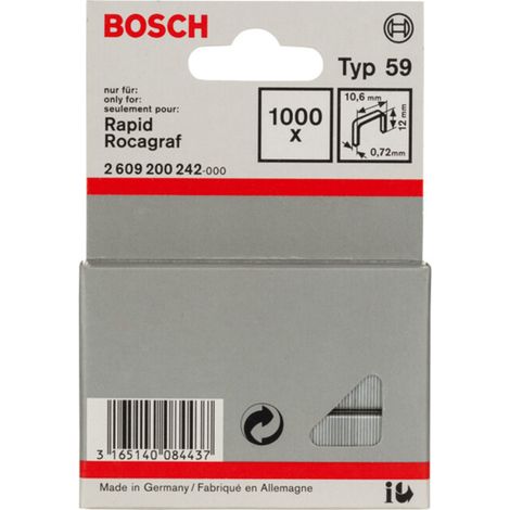 Serre-fils fin Bosch type 59 10,6 x 0,72 x 12 mm 1000 pièces