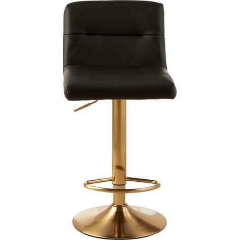 Interiors by Premier Elegant Design Black Seat Bar Stool, Comfort And Stable Counter Stool, Height Adjustable Sleek Bar Stool (1/5)