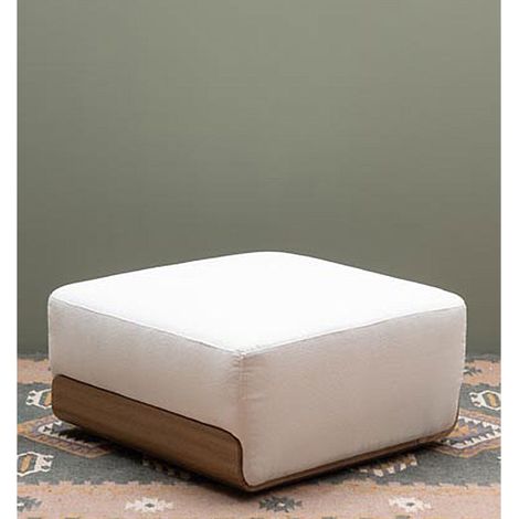 Grand pouf blanc bouclettes Patagonia 84x81x43cm