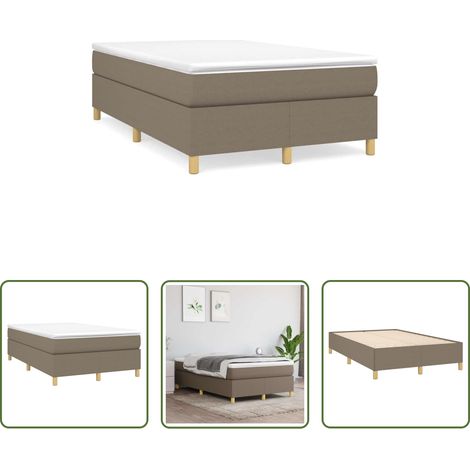 Matelas à ressorts ensachés - Sommier à lattes de lit avec matelas taupe 120x190 cm tissu (1/5)
