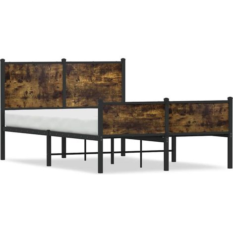 Maison Exclusive - Giroletto senza Materaso in Metallo Rovere Fumo 120x200 cm (1/5)
