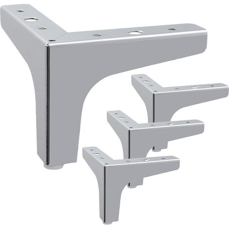 Moderne Möbelfüße, Ersatzmöbelfüße, 10 cm hoch, 4er-Set (silber)Hohe Qualität, die ideale Wahl für Familien. (1/5)