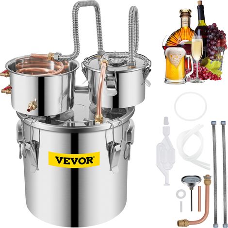 VEVOR Destilador de Agua 21 L Máquina para el Agua Destilada Casera Destilación Filtro Purificador Acero Inoxidable Destilador de Agua Water Distiller Filtro de Destilación de Agua Pura (1/5)