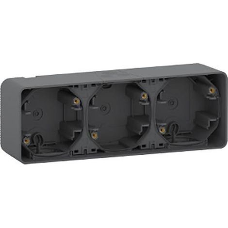 Schneider MUR37713 IP55 IK08 Scatola orizzontale a 3 vie - Installazione esterna - Grigio antracite - Mureva Styl
