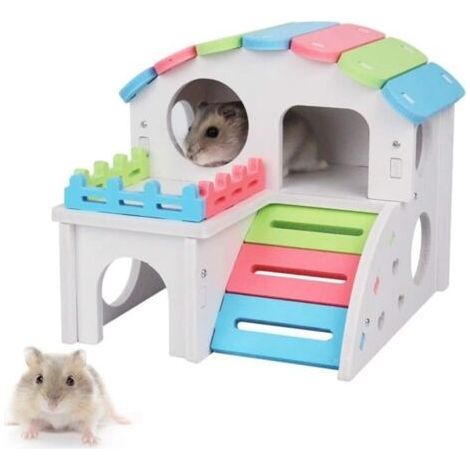 maison pour hamster, petit animal domestique cachette hamster maison cachette exercice jouets de jeu exercice exercice fitness jou (1/4)