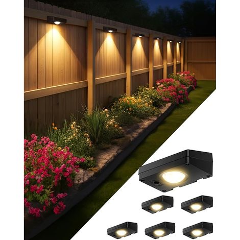 Applique Murale Exterieur Solaire,6PCS Lampe Solaire Jardin Decorative (1/5)