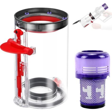 Bac à Poussière Transparent avec Filtre HEPA pour Dyson V11 V15 SV14 SV17, Réservoir Collecteur Accessoires de Rechange pour Dyson SV22 SV15 SV28 Pièces Détachées 970013-02 970013-03 (1/5)