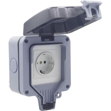 Prise WLAN prise intelligente prise Schuko étanche IP66 prise pour pièce humide contrôlable à distance 1 fois, Ensoleillé (1/5)