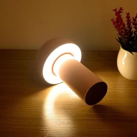 Lampe À Poser - Design Champignon - Rechargeable Usb - Intensité Réglable - Lumière Blanche Chaude - 1 Pièce (1/4)