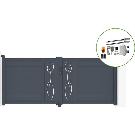 Portail battant 3m LIFE H.120cm alu + motorisation TANKER B250 (1/5)