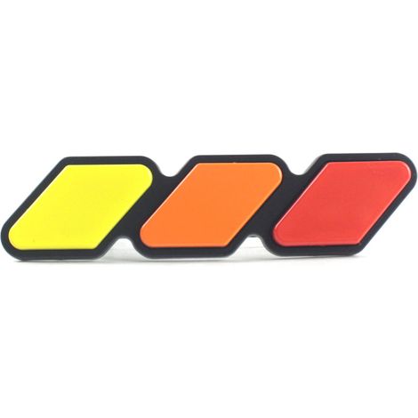 Ahlsen Abzeichen für den Kühlergrill der Fronthaube, dreifarbiger Aufkleber, Emblem für spezielles Nachrüstzubehör, dreifarbiges Emblem für den vorderen Kühlergrill (Rred) (1/4)