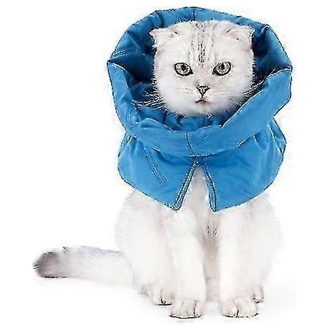 Collier de convalescence pour chat, cône souple et ajustable, collier étanche pour chats, chatons et chiots après une intervention chirurgicale, empêche le léchage - Excellente taille M