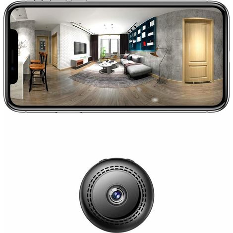 Camera Espion WiFi 1080P Mini Caméra de Surveillance Interieur/extérieur sans Fil avec Enregistrement Camera Espion a Distance Discrete Enregistreur Spy Cam Detecteur Mouvement (Black)