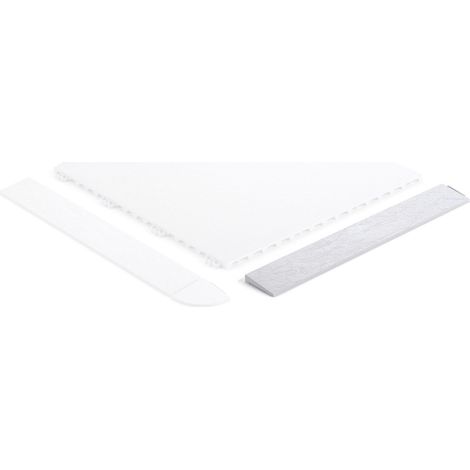 Rampe grise argent pour dalle épaisseur 8 mm Rampe clipsable à dimensions 38,5 x 5,5 cm Rampe résistante et simple à poser pour extérieur