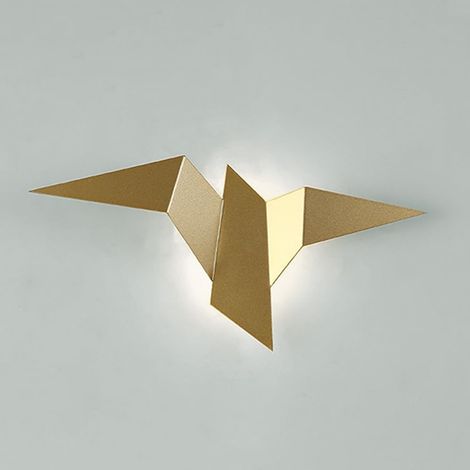 Appliques murales en métal origami oiseau, applique murale bricolage, applique murale LED 2W, appliques murales d'éclairage de décoration intérieure, appliques murales minimalistes modernes pour coulo (1/5)