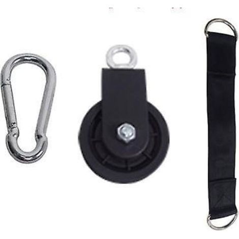 Einzelne drehbare Umlenkrolle für Ballastkabel mit Aufhängegurt und Karabiner (1/4)