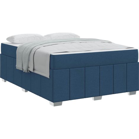 Maison Exclusive - Struttura del letto con materasso Blu 160 x 200 cm Tessuto (1/5)