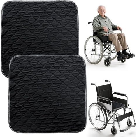 Alèses à langer lavables pour adultes - lot de 2 - 50 x 50 cm. Alèses réutilisables pour l'incontinence - adaptées aux fauteuils roulants - sièges auto (1/5)