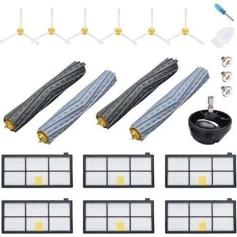 Accessoire pour iRobot Roomba 800 900 980 960 971 895 860 824 , XU,880 2x Filtre HEPA 6x brosses latérales 4x Brosse à Rouleau 1x Roue - (1/4)