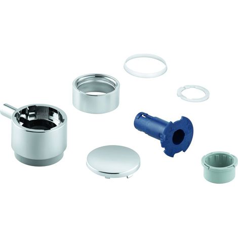 Grohe Absperrgriff für Aquadimmer, rund, für Thermostat-Fertigmontageset, Satin Steel, 49090MS0 (1/2)