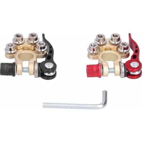 Paire de connecteurs de batterie à déconnexion rapide sans outil, interrupteur de coupure pour 12V 6V 24V, bateau et voiture de course. (1/5)