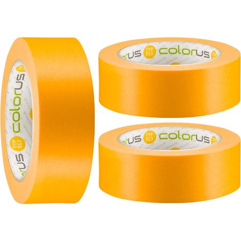 3 x qualità premium nastro adesivo oro per pittori Nastri di Mascheratura giallo 38mm x 50m Nastro di Copertura per imbianchini Masking Tape Professionale Fineline Tape (1/4)