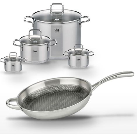 Lot Poêle 32 cm Elo Relief Evolution & 4 Faitouts Elo Citrin (1/5)