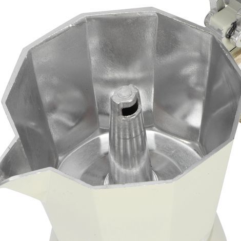 Bouilloire à café octogonale en aluminium 150ML, pot Moka jaune pâle pour maison et café (1/5)