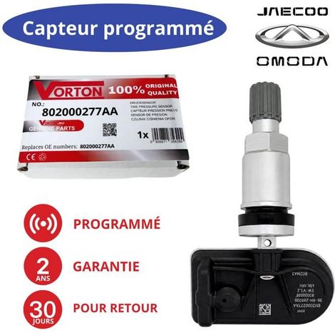 Sensore di pressione pneumatici (TPMS) - 802000277AA - Preprogrammato - 433 MHz - Batteria 5 anni