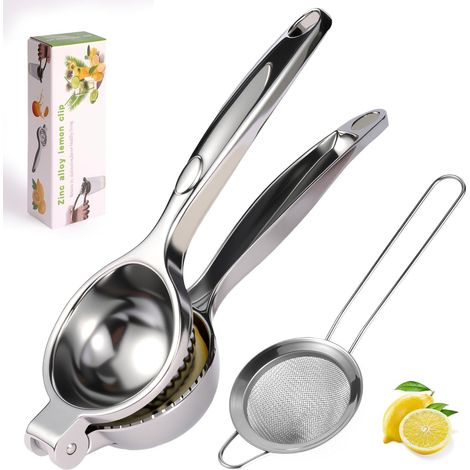 Presse Citron Manuel, Presse Agrumes avec Filtre Inox, 7 cm, Maximum de Jus Alliage de Zinc Robuste • Antirouille • Pour Cuisine, Bar et Cocktails • Passe au Lave-vaisselle (1/5)