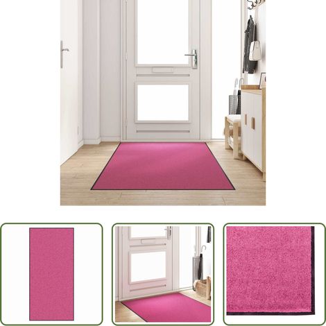 Tapis de porte - Tapis d'entrée Autre Rose et Noir 120 x 250 cm Polyamide et PVC (1/5)