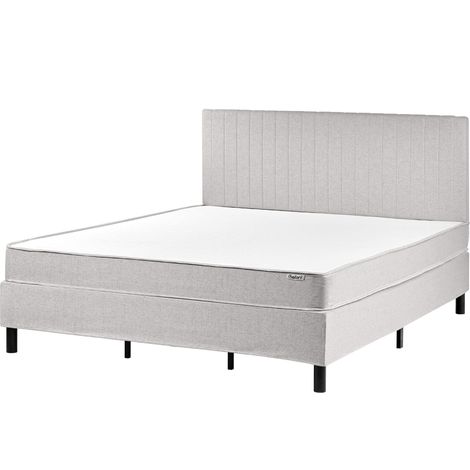 Boxspringbett Stoff COUNTESS 180 x 200 cm Hellgrau (1/5)